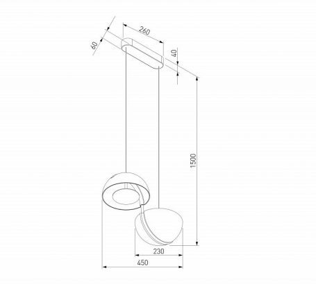 Подвесной светильник Emisfero 50083/2 LED золото