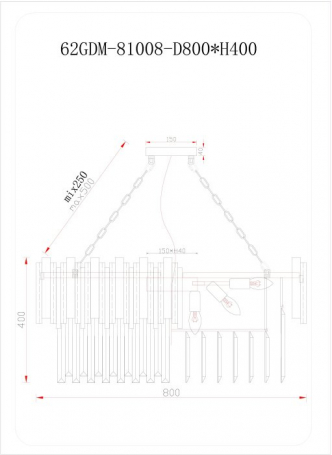 Подвесная люстра  62GDM-81008-800