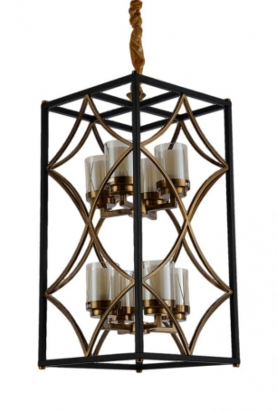Подвесная люстра Lumina Deco Quadrato Duo LDP 1223-8 BK+MD