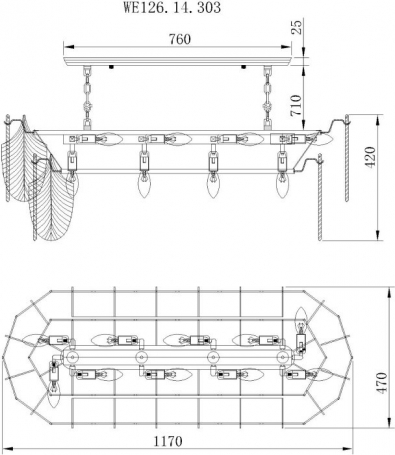 Подвесная люстра Wertmark Arctioma WE126.14.303