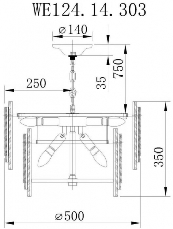 Подвесная люстра Wertmark Agati WE124.14.303