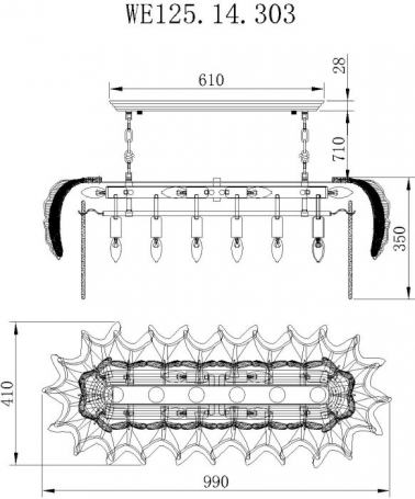 Подвесная люстра Wertmark Alexia WE125.14.303