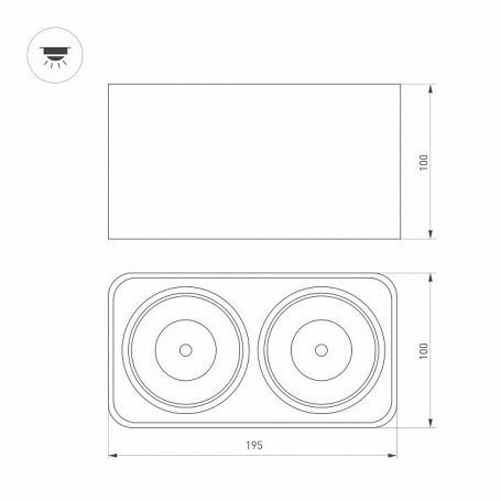 Потолочный светодиодный светильник Arlight SP-Cubus-S195x100-2x8W Warm3000 036057