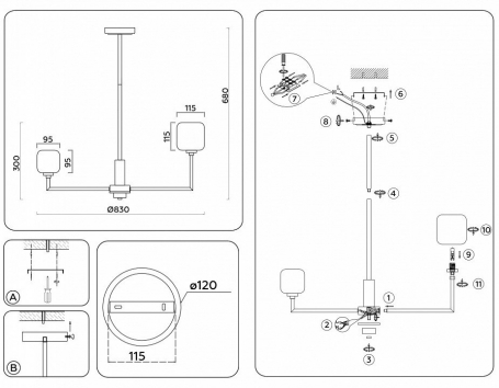 Подвесной светильник Odeon Light Birds 4902/1B