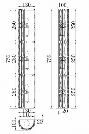 Настенный светильник Maytoni Facet MOD094WL-03CH