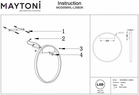 Потолочный светильник Maytoni Rim MOD058CL-L25W3K