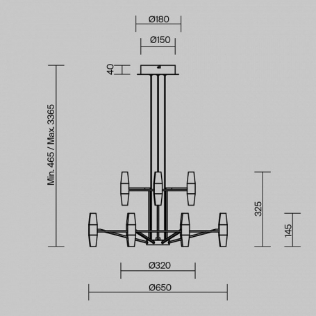 Подвесная люстра Arana MOD401PL-L72BS3K