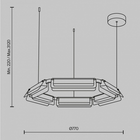 Подвесной светильник Flat MOD296PL-L40BS3K