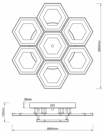 Потолочная люстра Hexagon 10204/7LED