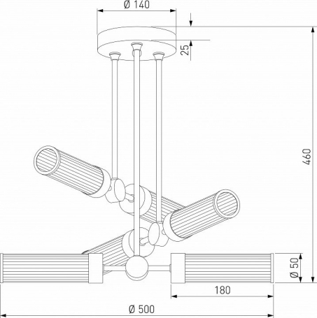 Люстра на штанге Eurosvet Oriens a068071 Люстра на штанге Eurosvet Oriens a068071