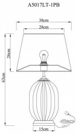 Настольная лампа Arte Lamp Baymont A5017LT-1PB