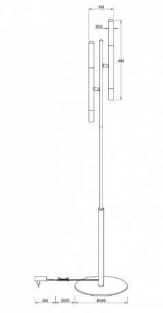 Торшер Maytoni Vigo MOD070FL-02B