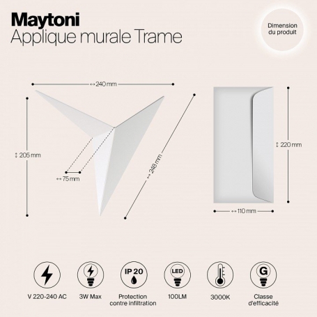 Настенный светодиодный светильник Maytoni Trame C808WL-L3W