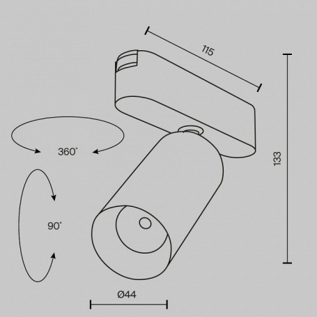 Трековый светильник Focus LED TR103-1-12W4K-M-W