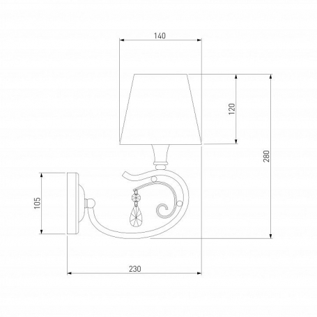Бра Eurosvet Incanto 60069/1 серебро