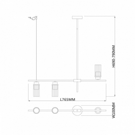 Потолочная люстра Escada Reverse 2100/3P Black