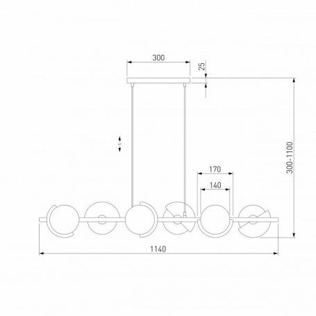 Подвесной светильник Eurosvet Moity 70149/6 черный/латунь Smart