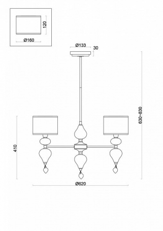 Потолочная люстра Raise FR5369CL-03BS