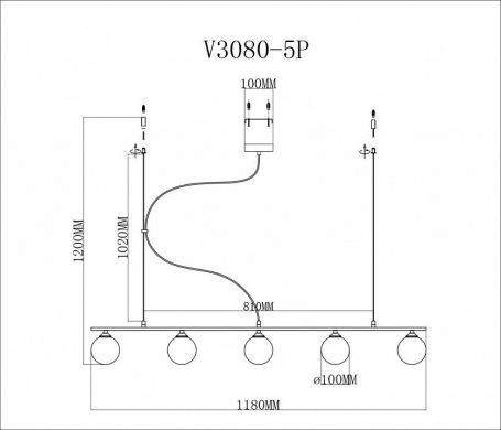 Подвесная люстра Moderli Sector V3080-5P