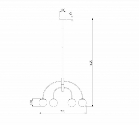 Потолочная люстра Cenacolo 30179/4 черный
