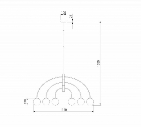 Потолочная люстра Cenacolo 30179/6 черный