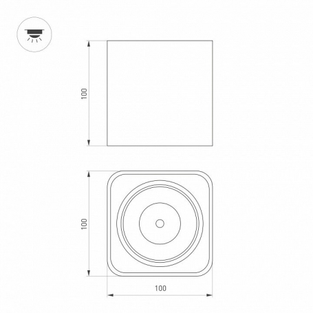 Потолочный светодиодный светильник Arlight SP-Cubus-S100x100-8W Warm3000 036051