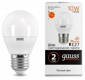 Лампа светодиодная Gauss E27 10W 3000K матовая 53210