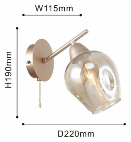 Бра Crystal Lux FELIZ AP1 BRONZE/WHITE