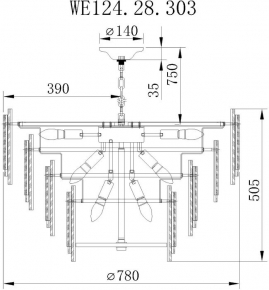 Подвесная люстра Wertmark Agati WE124.28.303