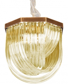 Подвесная люстра DeLight Collection Murano Glass A001-400 L4 brass/amber