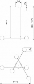 Потолочная светодиодная люстра Profit Light 8086/3+3 CHR B